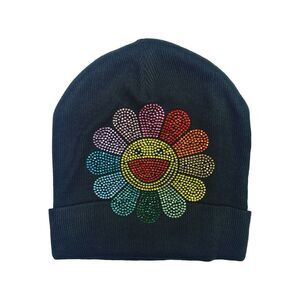 OWNyc Rhinestone Flower Power Beanie - One Size